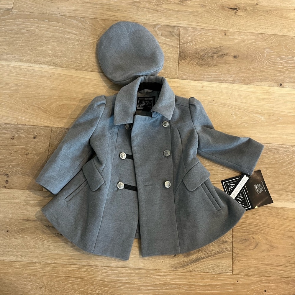 🤩 NWT Rothschild Grey Girls Peacoat 2T 🤩